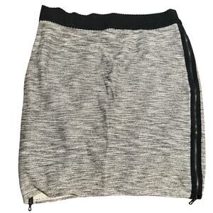 Anthropologie Leifsdottir Grey Textured Woven Mini Skirt, Size Zipper, Large